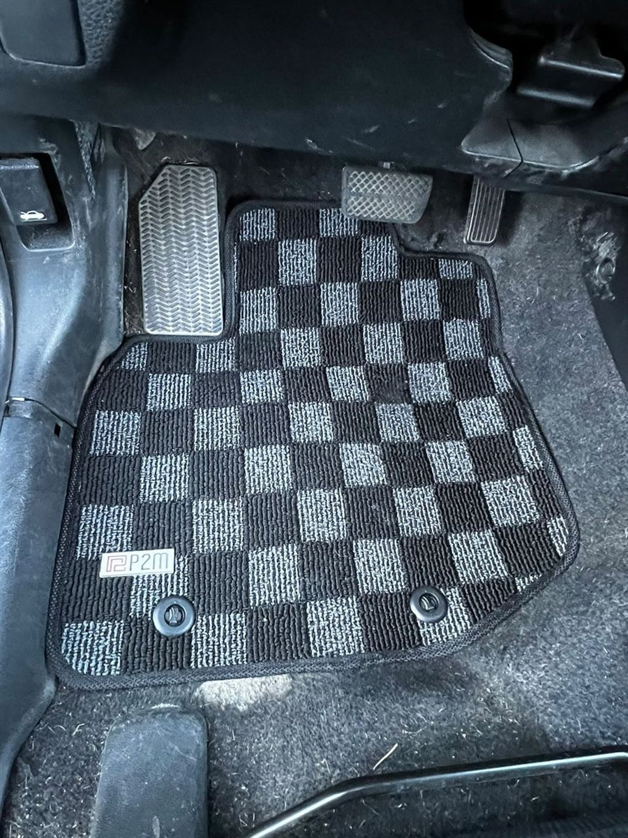 P2M HONDA FIT 2009-13 (GE) 2ND GEN RACE FLOOR MATS : DARK GREY (FRONT/REAR)