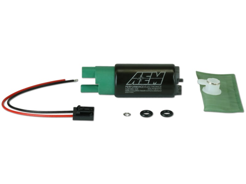 AEM 340LPH E85-COMPATIBLE HIGH FLOW IN-TANK FUEL PUMP (65MM, OFFSET INLET)