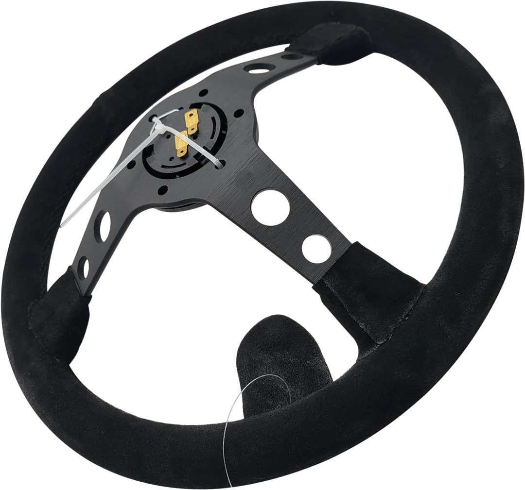 CIRCUIT HERO STEERING WHEEL: 3 SPOKE 350M/97MM DISH 6 BOLT