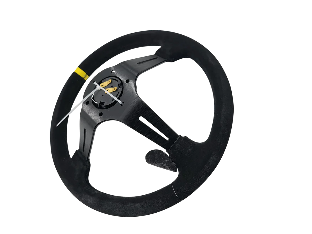 CIRCUIT HERO STEERING WHEEL: 3 SPOKE 350M/97MM DISH 6 BOLT