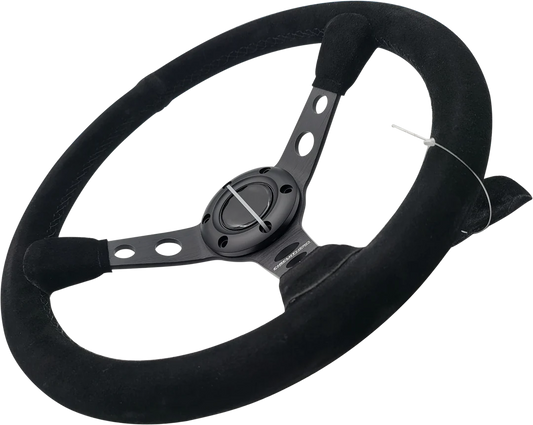 CIRCUIT HERO STEERING WHEEL: 3 SPOKE 350M/97MM DISH 6 BOLT