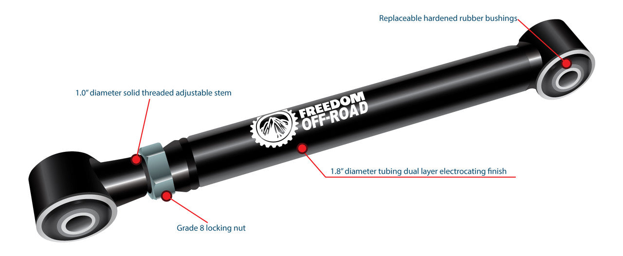FREEDOM OFF-ROAD FRONT LOWER CONTROL ARM: JEEP WRANGLER JL 18+/ GLADIATOR 20+ (0-4" LIFT)