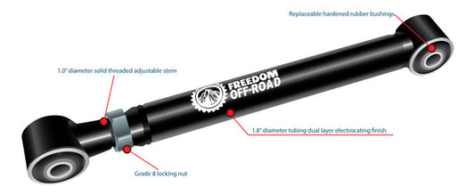FREEDOM OFF-ROAD FRONT UPPER CONTROL ARM: JEEP WRANGLER JL 18+/GLADIATOR 20+ (0-4" LIFT)