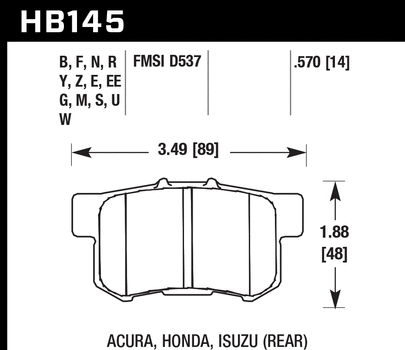 HAWK PERFORMANCE PADS (HB145B.570) - HPS 5.0