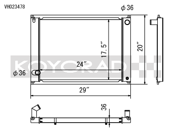 KOYORAD NISSAN/INFINITI RACING RADIATOR: (370Z, G35, G37, Q60) (M/T ONLY)(VH023478)