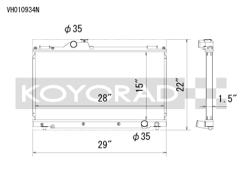KOYORAD TOYOTA/LEXUS 36mm RACING RADIATOR: IS300 00-05 (M/T) COMPETITION SPEC (VH010934N)