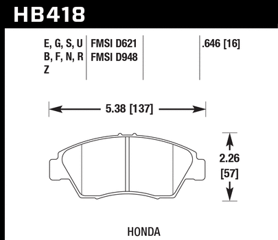 HAWK PERFORMANCE PADS (HB418F.646) - HPS