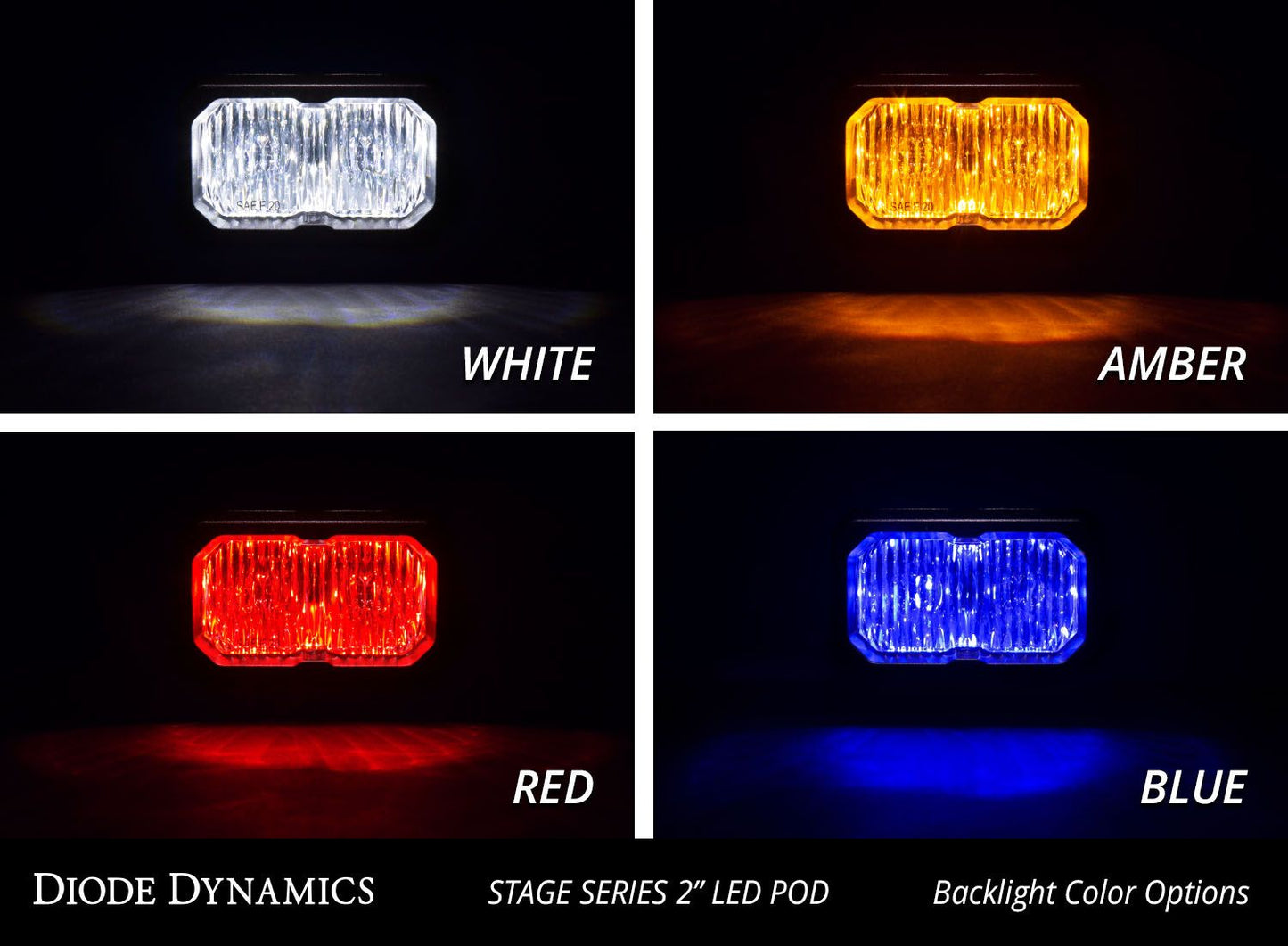 DIODE DYNAMICS: STAGE SERIES 2" SAE/DOT WHITE PRO LED (PAIR)