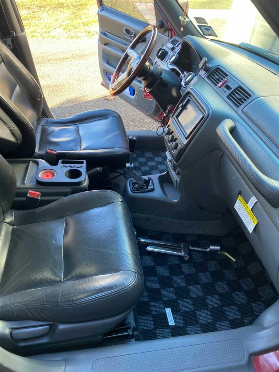 P2M HONDA CRV 1995-01 (RD1/2) FRONT + REAR RACE FLOOR MATS : DARK GREY (5 SPEED TRANS)