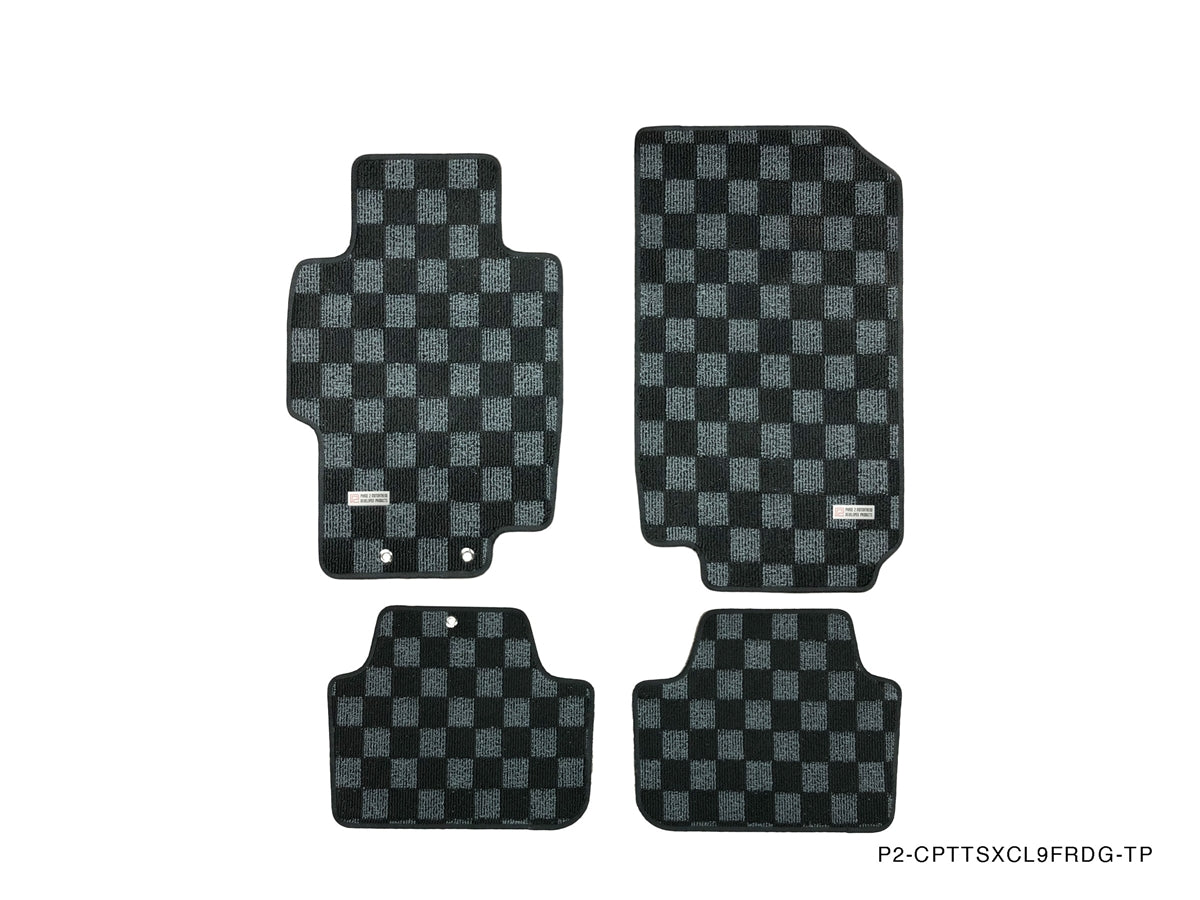P2M ACURA TSX (CL9) 2003-07 RACE FLOOR MATS : DARK GREY (FRONT/REAR)