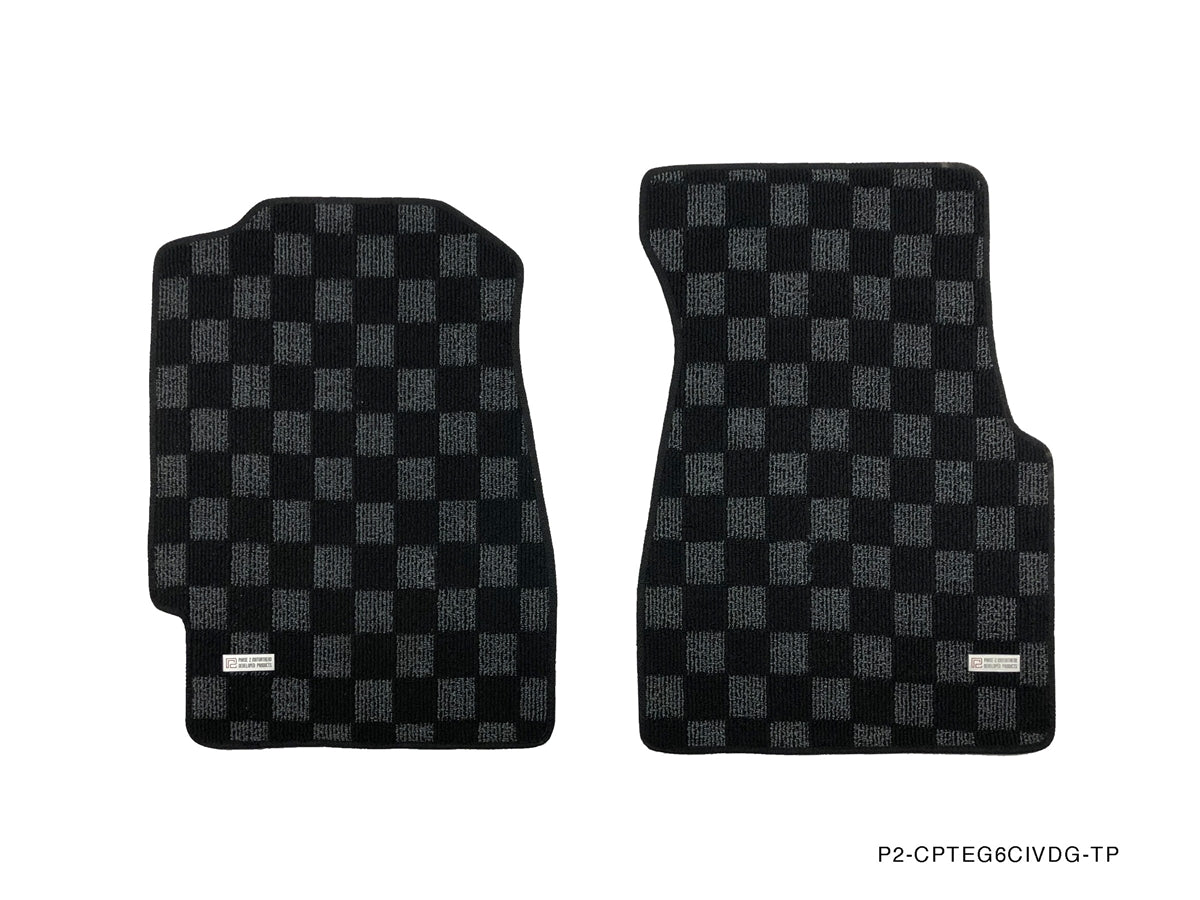 P2M HONDA CIVIC EG6 (3DR HATCH) & CIVIC CRX RACE FLOOR MATS : DARK GREY (STANDARD COVERAGE)