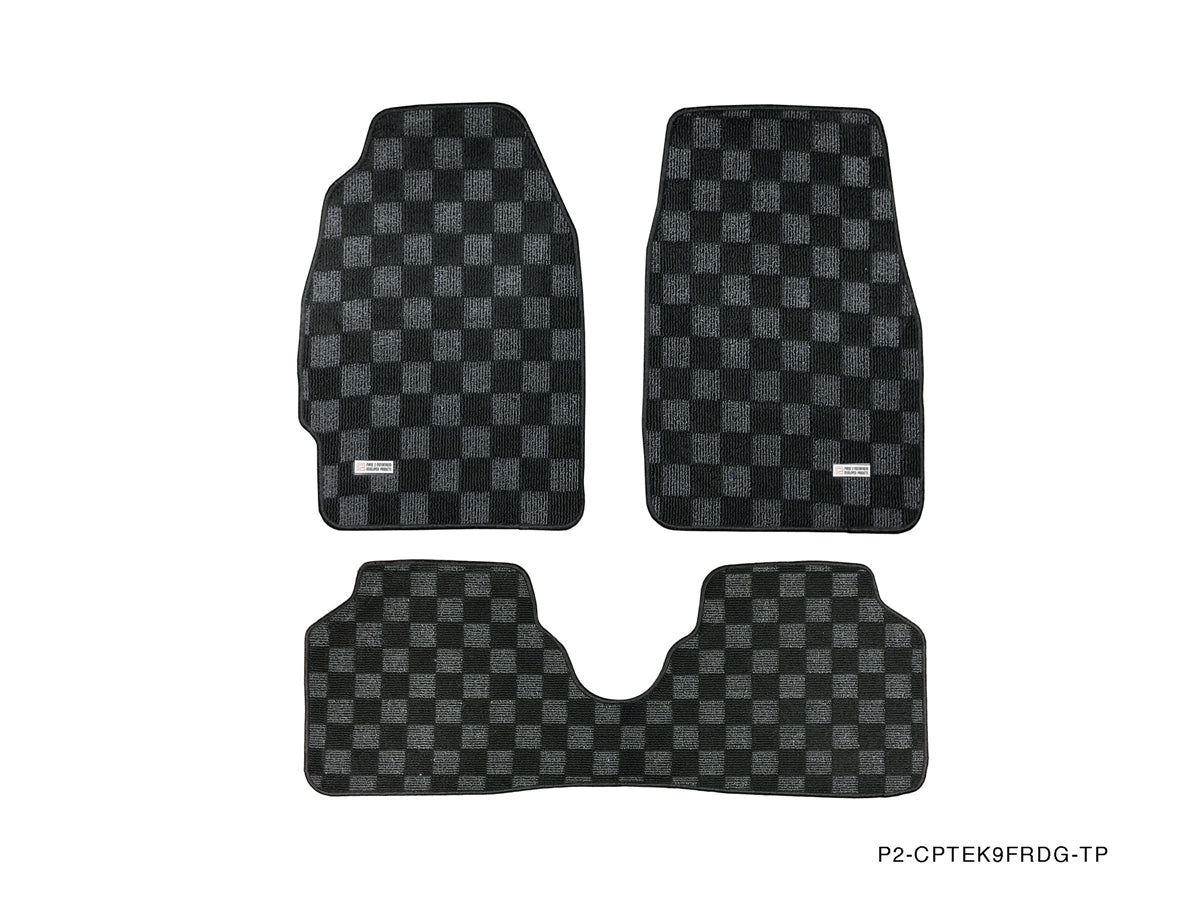 P2M HONDA CIVIC 1996-00 (EK3/EK9/EM1) RACE FLOOR MATS : DARK GREY (FRONT/REAR)