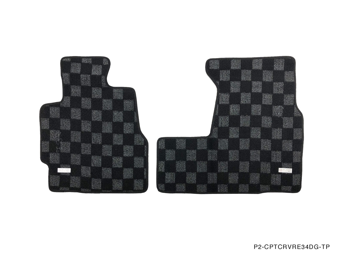 P2M HONDA CRV 1995-01 (RD1/2) FRONT + REAR RACE FLOOR MATS : DARK GREY (AUTOMATIC TRANS)