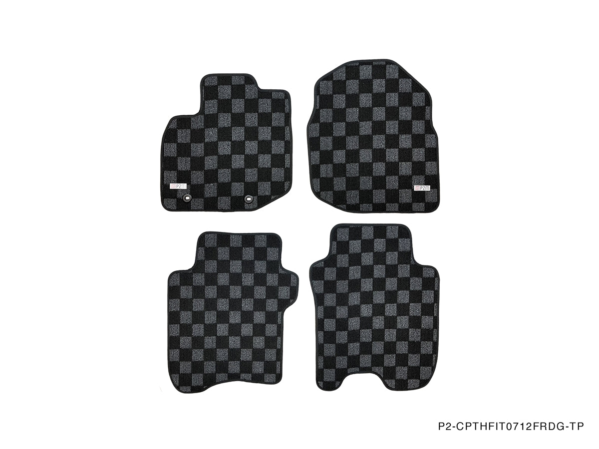 P2M HONDA FIT 2009-12 (GE) 2ND GEN RACE FLOOR MATS : DARK GREY (FRONT/REAR)