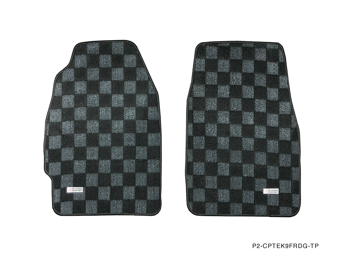 P2M HONDA CIVIC 1996-00 (EK3/EK9/EM1) RACE FLOOR MATS : DARK GREY (FRONTS ONLY)
