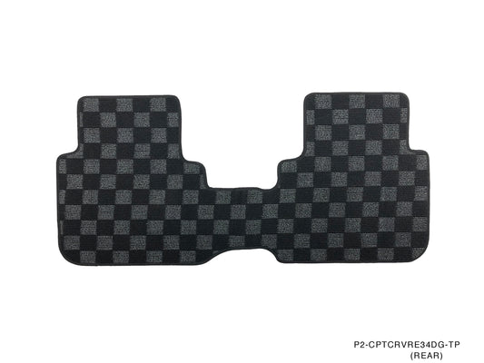 P2M HONDA CRV 1995-01 (RD1/2) FRONT + REAR RACE FLOOR MATS : DARK GREY (AUTOMATIC TRANS)
