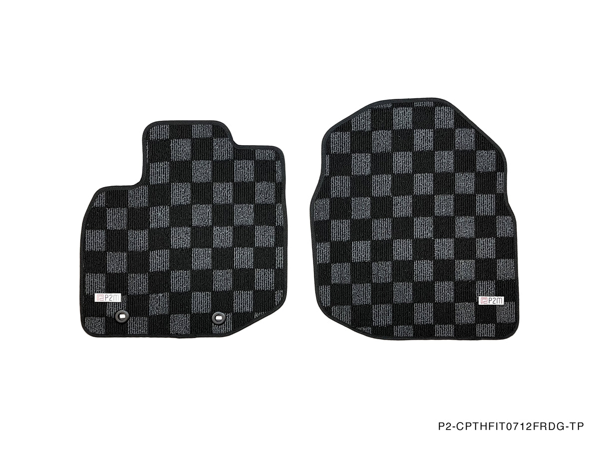 P2M HONDA FIT 2009-12 (GE) 2ND GEN RACE FLOOR MATS : DARK GREY (FRONT/REAR)