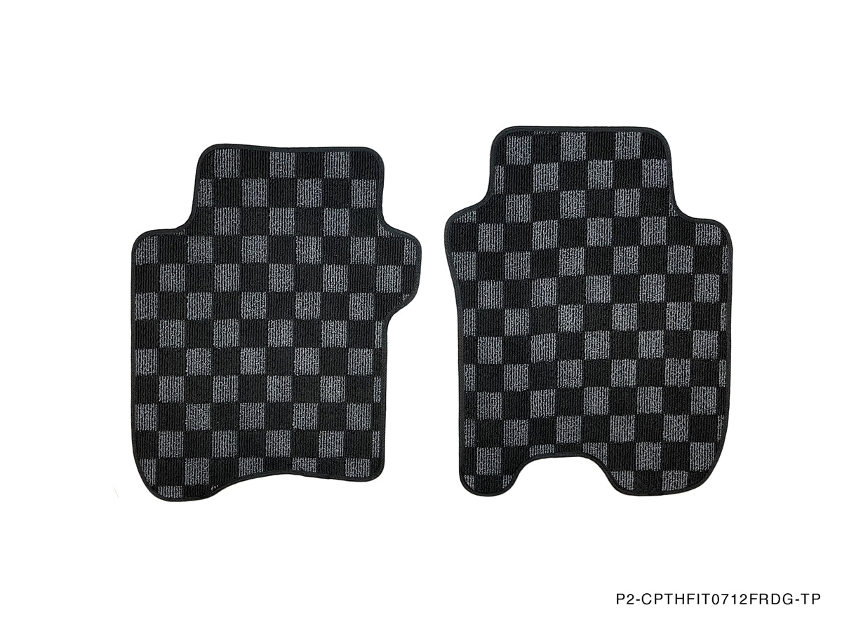 P2M HONDA FIT 2009-12 (GE) 2ND GEN RACE FLOOR MATS : DARK GREY (FRONT/REAR)