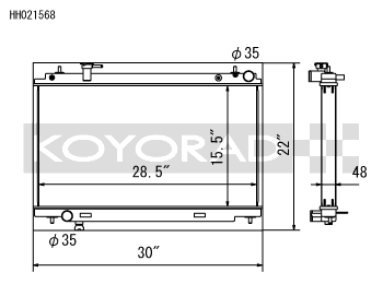 KOYORAD NISSAN 48mm RACING RADIATOR: 350Z (03-06) (HH021568)