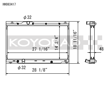 KOYORAD ACURA/HONDA RACING RADIATOR: CIVIC TYPE R 17-20 (HH083417)