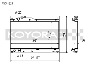 KOYORAD ACURA/HONDA 36mm RACING RADIATOR: S2000 00-09 (VH081226)