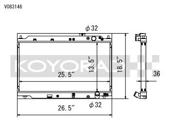 KOYORAD ACURA/HONDA 36mm RACING RADIATOR: INTEGRA 94-01 (V083146)