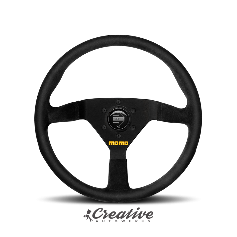 MOMO MOD. 78 STEERING WHEEL: 320mm/350mm (BLACK LEATHER/ Black STITCH)