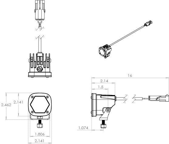 BAJA DESIGNS: S1 BLACK LED AUXILARY LIGHT POD (UNIVERSAL)