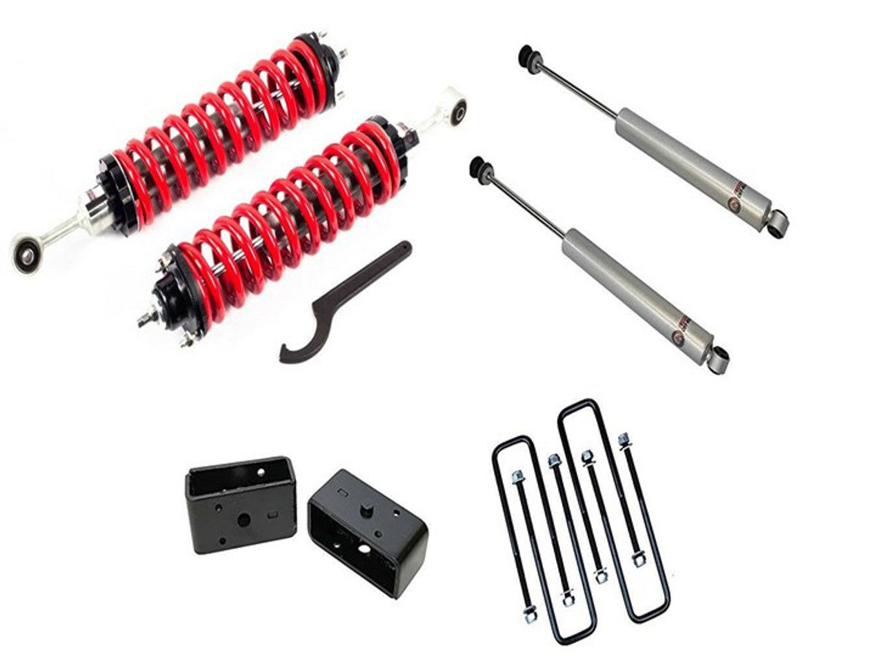 FREEDOM OFF-ROAD LIFT KIT: TOYOTA TUNDRA (1-4" FRONT ADJUSTABLE COILOVER/ REAR 3" LIFT BLOCK)