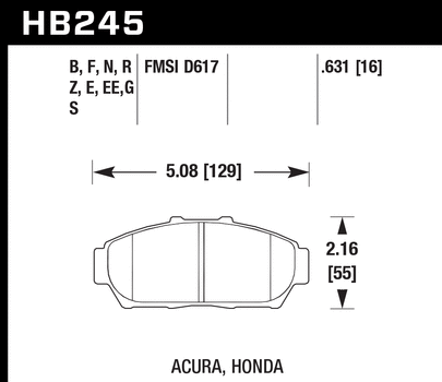 HAWK PERFORMANCE PADS (HB245F.631) - HPS