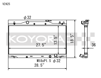 KOYORAD ACURA/HONDA 36mm RACING RADIATOR: RSX 02-06 (V2425)